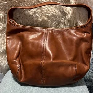 Chestnut leather Coach hobo bag